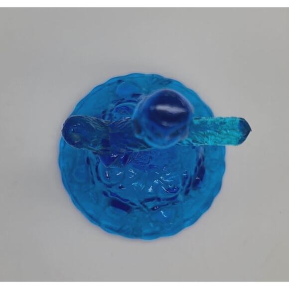 Vintage 1980’s Fenton Art Glass Royal Blue Owl Ring Holder 4.5" T - Picture 4 of 8